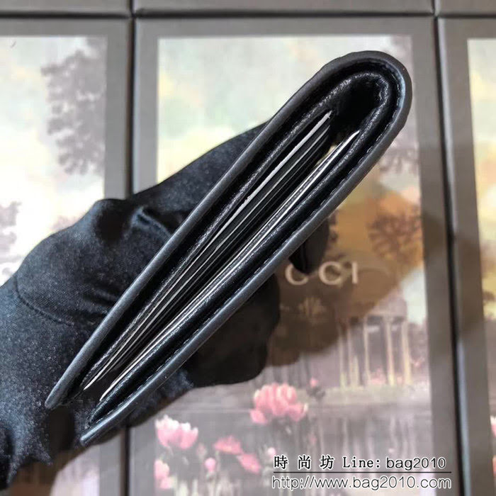 GUCCI古馳 專櫃同步 熱壓小牛皮 男士雙折皮夾 428726 克豬紋皮 WTG1936